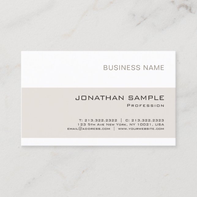 Modern Elegant Design Minimalist Plain Company Visitkort (Framsida)