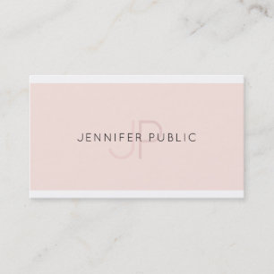 Modern Elegant Design Trendig Rosa Plain Monogram Visitkort