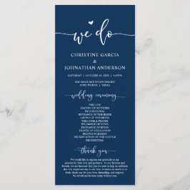 Modern Elegant, det gör vi, Bröllop Ceremonisprogr Program