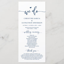 Modern Elegant, det gör vi, Bröllop Ceremonisprogr