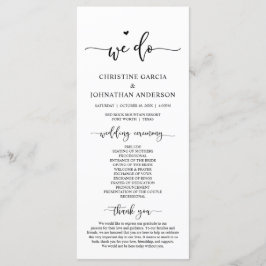 Modern Elegant, det gör vi, Bröllop Ceremonisprogr Program