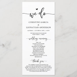 Modern Elegant, det gör vi, Bröllop Ceremony Program