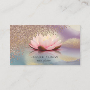 Modern Elegant Diamonds Lotus Glitter HoloGraph Visitkort