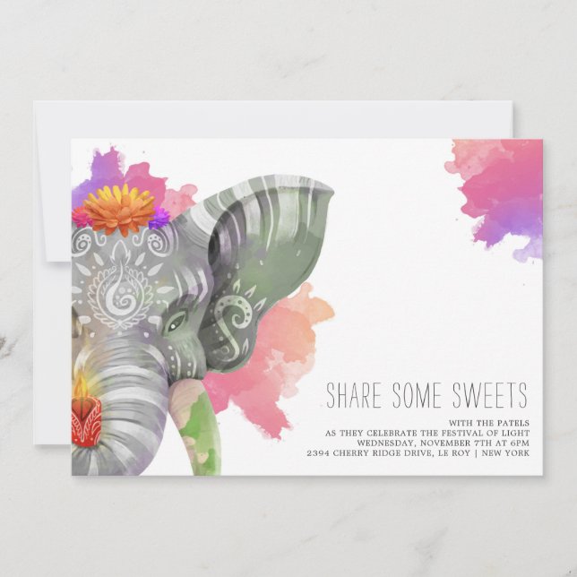 Modern Elegant Diwali-festival-inbjudan (Framsida)