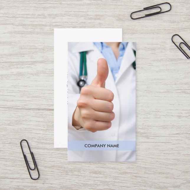 Modern Elegant Doktor Photo Healthcare Visitkort (Fram/Back In Situ)