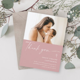 Modern Elegant Dopning Foto Tack Kort