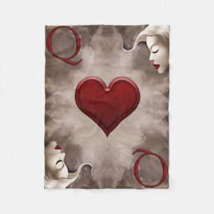 Modern, elegant, drottning av hearts Card Illustra Fleecefilt