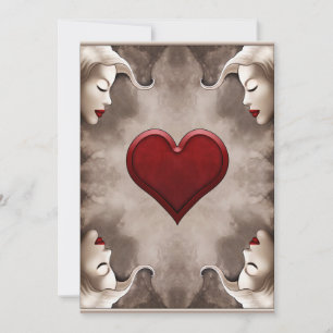 Modern, elegant, drottning av hearts Card Illustra Tack Kort