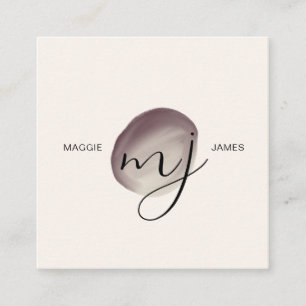 Modern Elegant Dubbla Monogram Fyrkantigt Visitkort
