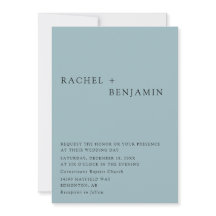 Modern Elegant Dusty Blue Bröllop 2 Sided QR Code