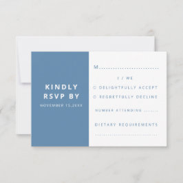 Modern Elegant Dusty Blue Minimalist Bröllop OSA Kort