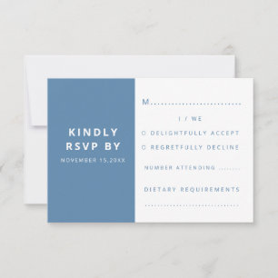 Modern Elegant Dusty Blue Minimalist Bröllop OSA Kort