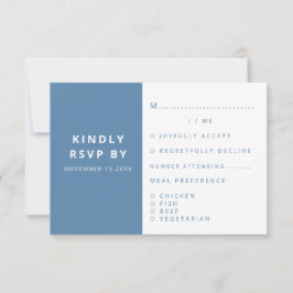 Modern Elegant Dusty Blue Minimalist Bröllop OSA Kort