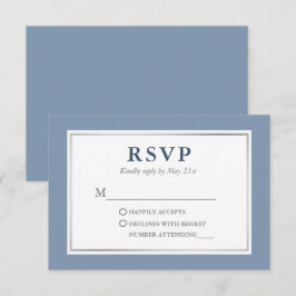 Modern Elegant Dusty Blue White Silver OSA Kort