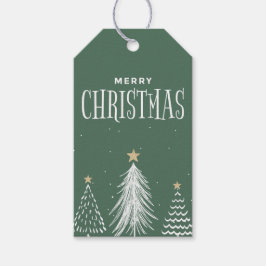 Modern Elegant Dusty Grönt God jul Presentetikett