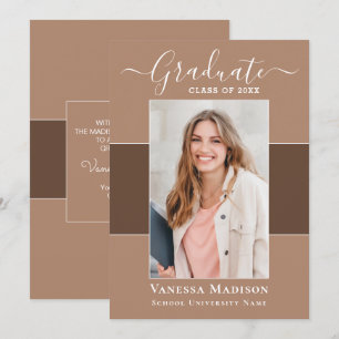Modern Elegant Earth Tone 1 Photo Studenten Meddelande