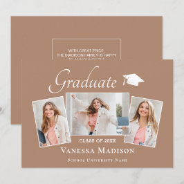 Modern | Elegant Earth Tone 3 Photo Studenten Meddelande