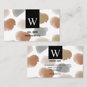 Modern Elegant Earth Tones Watercolor Professionel Visitkort