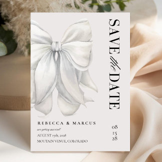 Modern Elegant Elfenbensfärgad Coquette Vit Båge B Spara Datumet