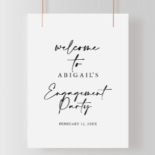 Modern Elegant Engagement Party Welcome  Poster