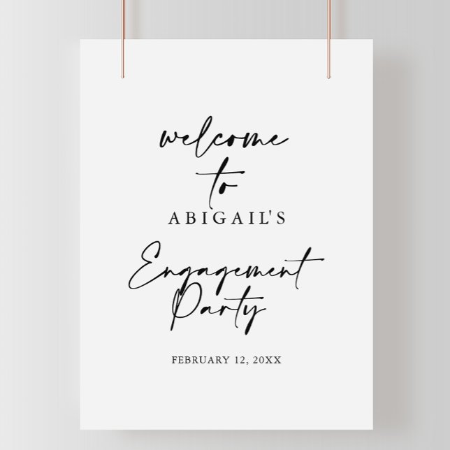 Modern Elegant Engagement Party Welcome  Poster (Skapare uppladdad)