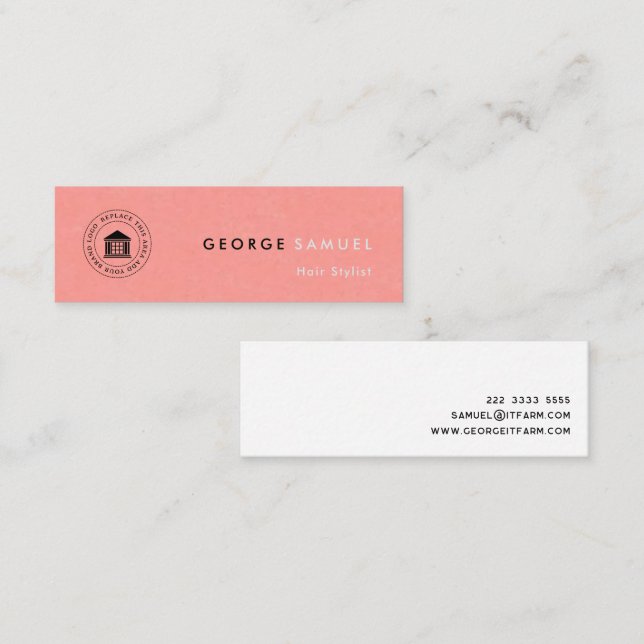 Modern Elegant Enkel Anpassningsbar - Logotyp för  Mini Visitkort (Fram/baksida)