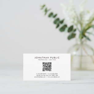 Modern Elegant Enkel Anpassningsbar QR-kod Visitkort
