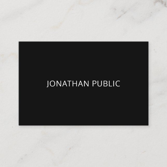 Modern Elegant, enkel design, svart, vit mall Visitkort (Framsida)
