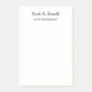 Modern Elegant Enkel Enkel Vit Speciell Post-it Block