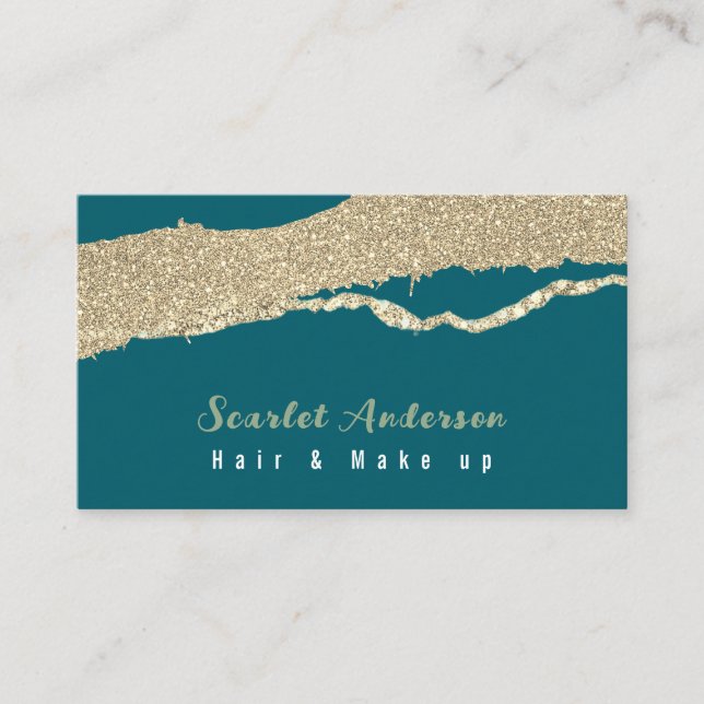 Modern elegant, enkel glitter visitkort (Framsida)