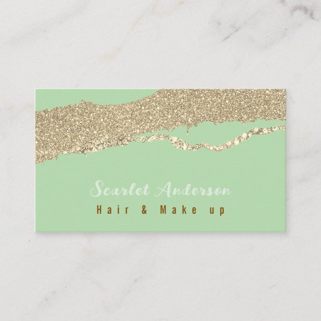 Modern elegant, enkel glitter visitkort (Framsida)