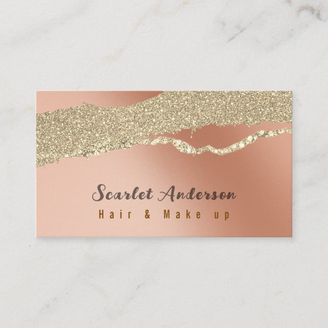 Modern elegant, enkel glitter visitkort (Framsida)