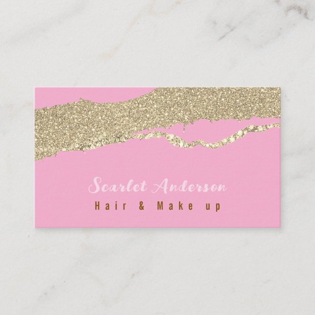 Modern elegant, enkel glitter visitkort (Framsida)