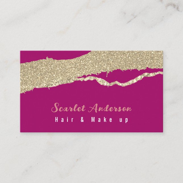 Modern elegant, enkel glitter visitkort (Framsida)