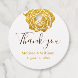 Modern Elegant enkel guld ro Bröllop Tack Gåvor Etiketter