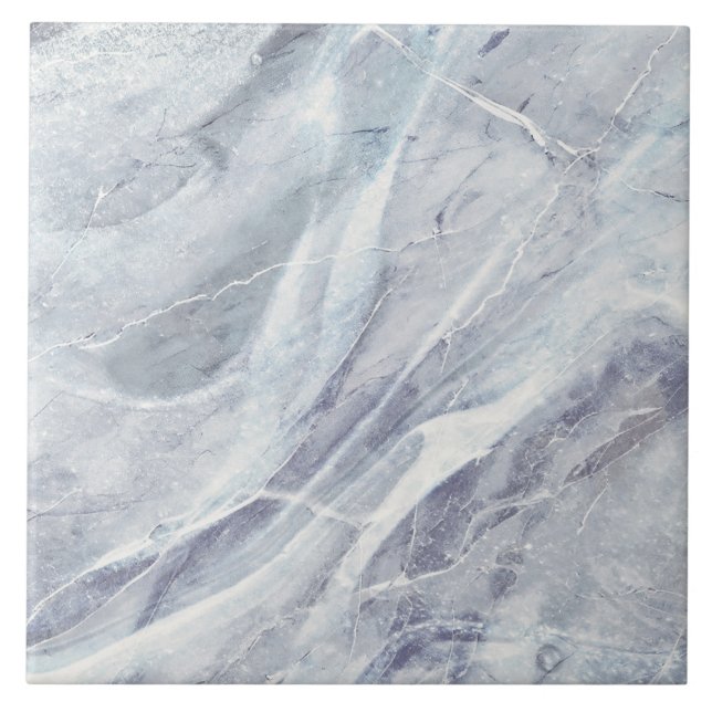 Modern Elegant Enkel klass Marble Chic Blue Grått Kakelplatta (Framsidan)