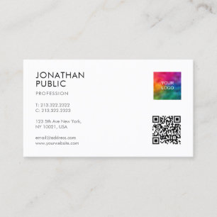Modern Elegant - enkel Logotyp QR-kodProfessionell Visitkort