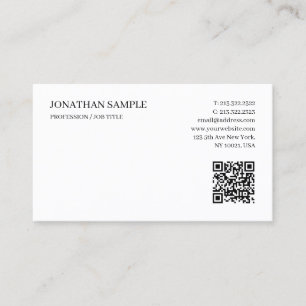 Modern Elegant Enkel Mall Anpassad Text QR-kod Visitkort