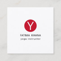 Modern Elegant Enkel monogrammad Red Yoga