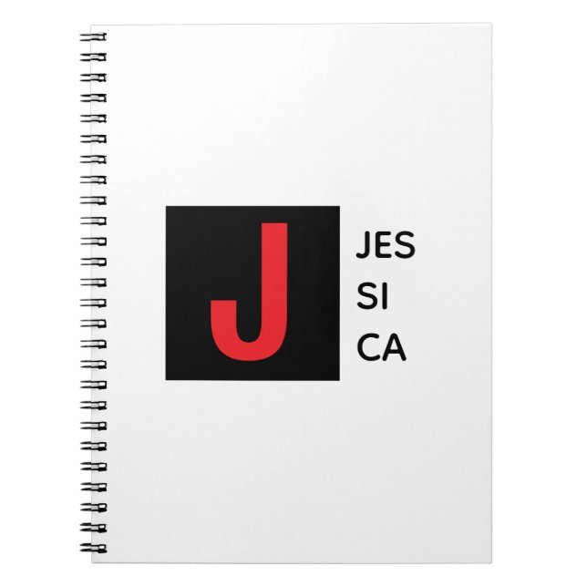 Modern Elegant Enkel Professionell Monogram Anteckningsbok (Framsidan)