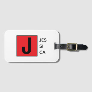 Modern Elegant Enkel Professionell Monogram Bagagebricka