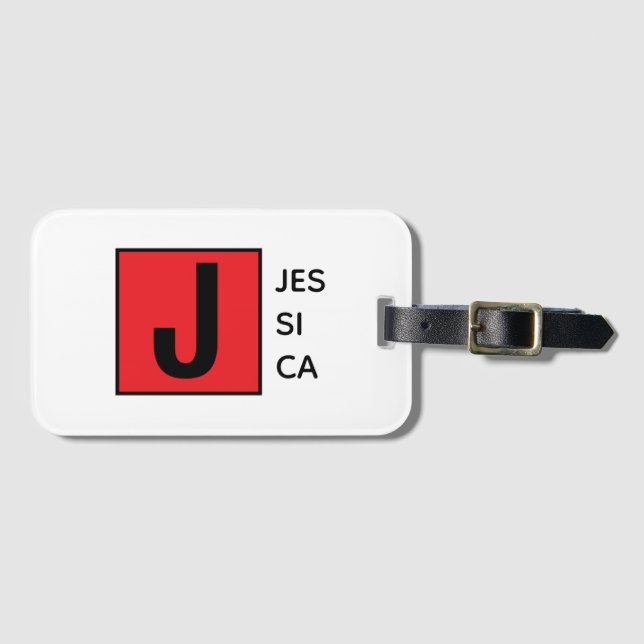 Modern Elegant Enkel Professionell Monogram Bagagebricka (Framsida horisontal)