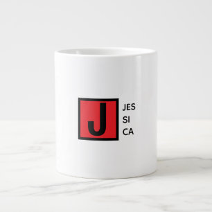 Modern Elegant Enkel Professionell Monogram Jumbo Mugg