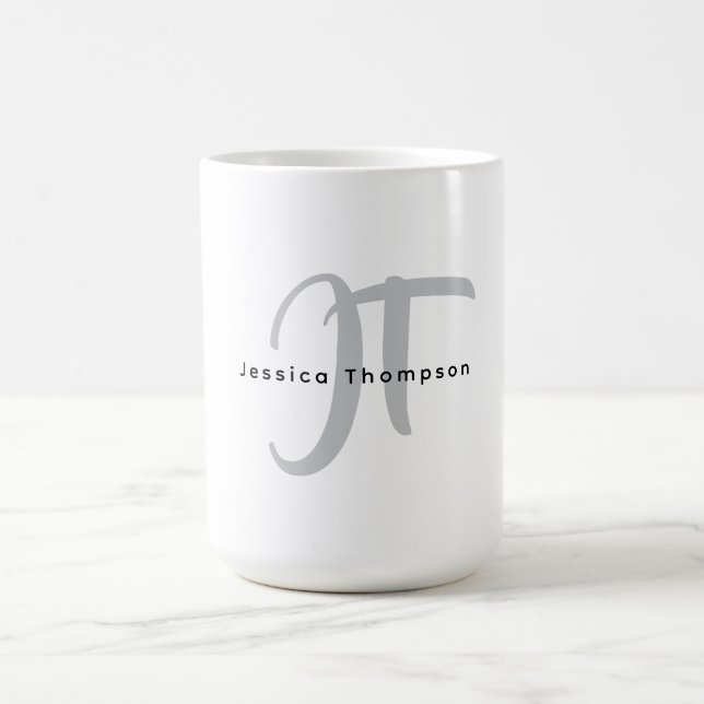 Modern Elegant Enkel Professionell Monogram Kaffemugg (Center)