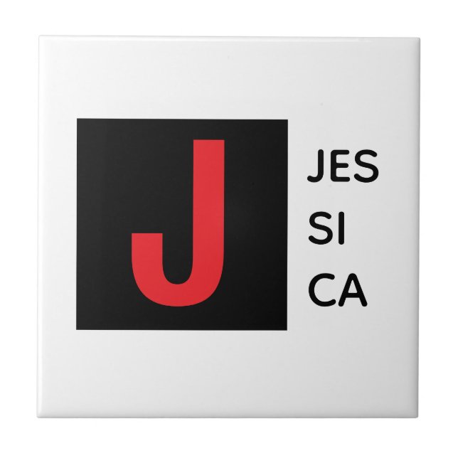 Modern Elegant Enkel Professionell Monogram Kakelplatta (Framsidan)