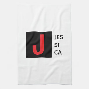 Modern Elegant Enkel Professionell Monogram Kökshandduk