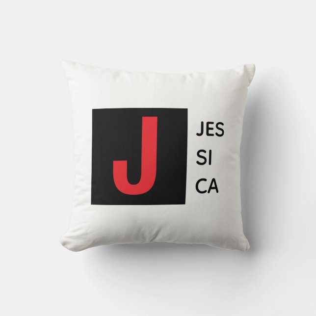 Modern Elegant Enkel Professionell Monogram Kudde (Framsida)