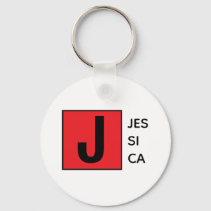 Modern Elegant Enkel Professionell Monogram Nyckelring