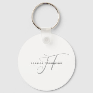 Modern Elegant Enkel Professionell Monogram Nyckelring