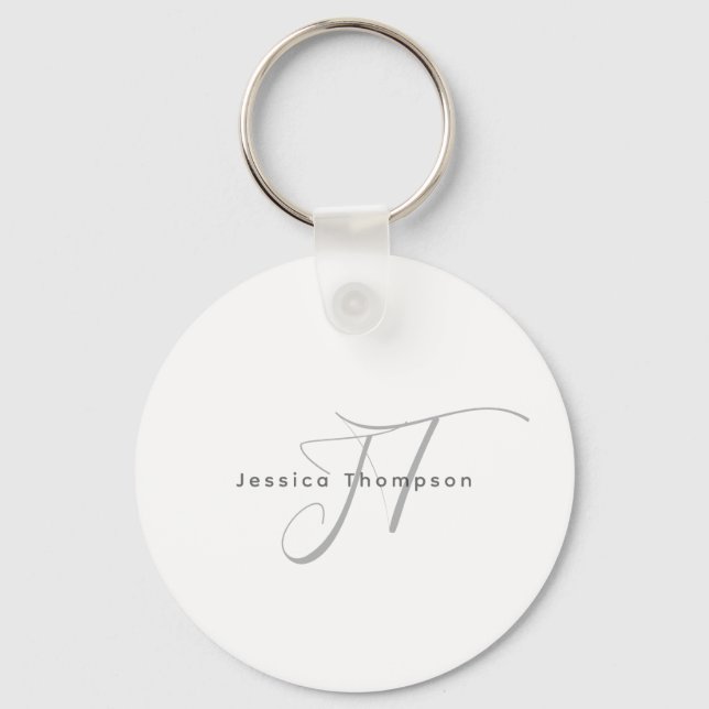 Modern Elegant Enkel Professionell Monogram Nyckelring (Framsida)
